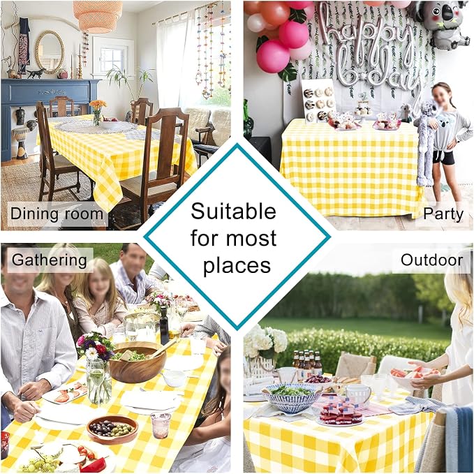 Checkered Tablecloth Rectangle, 70 x 90 Inch - Image 2