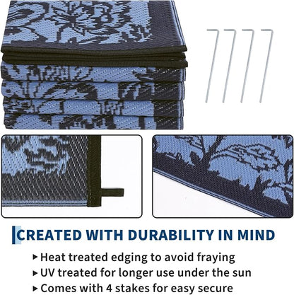 Garvee 5’x8’ Waterproof Patio Outdoor Rug, Outdoor Plastic Straw Rug - Image 5