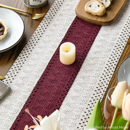 Artoid Mode Red Farmhouse Rustic Christmas Table Runner 12x90 Inch | Seasonal - Image 4