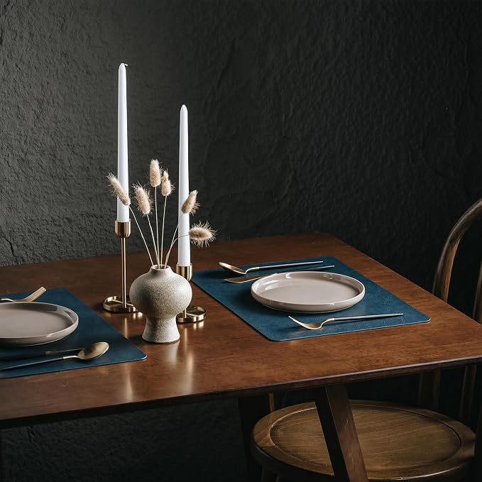 Placemats Set of 8, DOLOPL Reversible Dual-Color Faux Leather Place Mats - Image 6