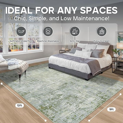 9x12 Area Rugs for Living Room Rug Washable: Modern Large Rug for Dining Room - Image 2