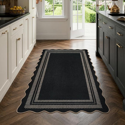 LIVEBOX Scalloped Washable 3x5 Outdoor Rug, Indoor Non Slip Patio Rugs - Image 3
