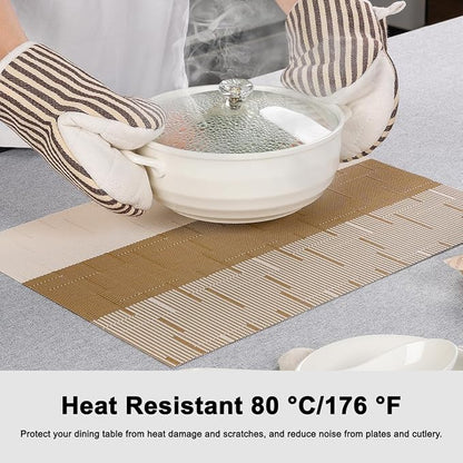 Placemats Set of 8, Vinyl Woven Heat-Resistant Place Mats | Washable Wipeable - Image 5