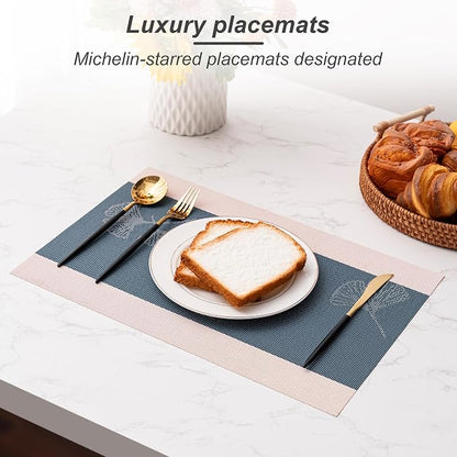 Placemats Set of 6 Washable Indoor | Outdoor Vinyl Place Mats - Image 5