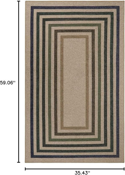 Lahome Enfys Modern Geometric Easy Jute Entryway Rug, 3x5 Washable Farmhouse - Image 2