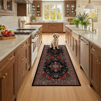 RELEANY Area Rugs Runner 2'x6' Washable Non-Slip, Floral Vintage Distress - Image 2