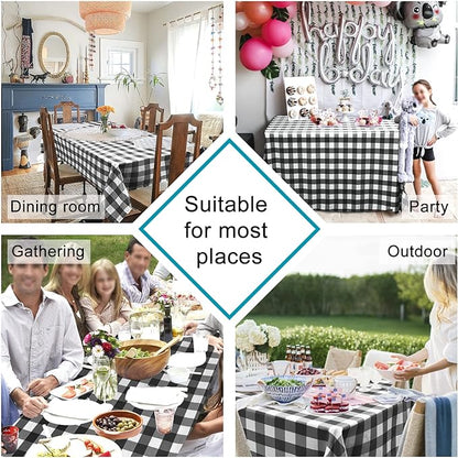 60 x 102 Inch Checkered Tablecloth Rectangle - Image 2