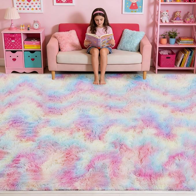 Large 9x12 Area Rug for Living Room, Soft Shag Rugs for Bedroom, Non-Slip Ultra by Mtandyx