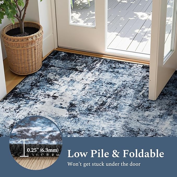 Rugflix 3x6 Entrance Rugs, Entry Rug Washable Non-Slip Stain-Resistant Low Pile - Image 6