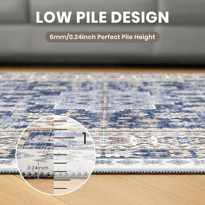 zesthome 9ft Round Rugs for Living Room, Non-Slip Washable Round Area Rugs - Image 7