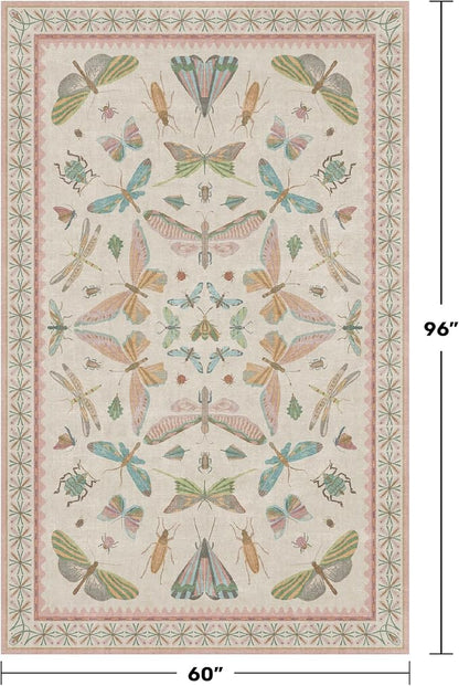 Hazo Haus Washable 5x8 Light Pink Rug - Image 2