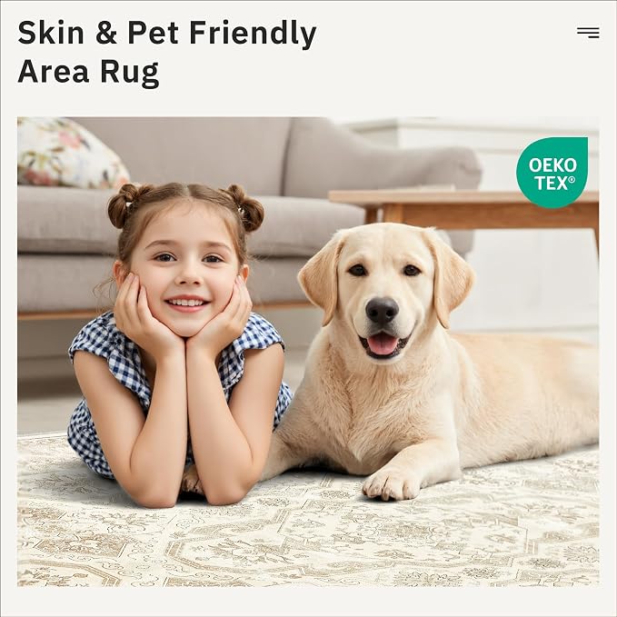 Soalmost Area Rugs 5x7, Washable Rug, Stain Resistant 5x7 Area Rugs - Image 8