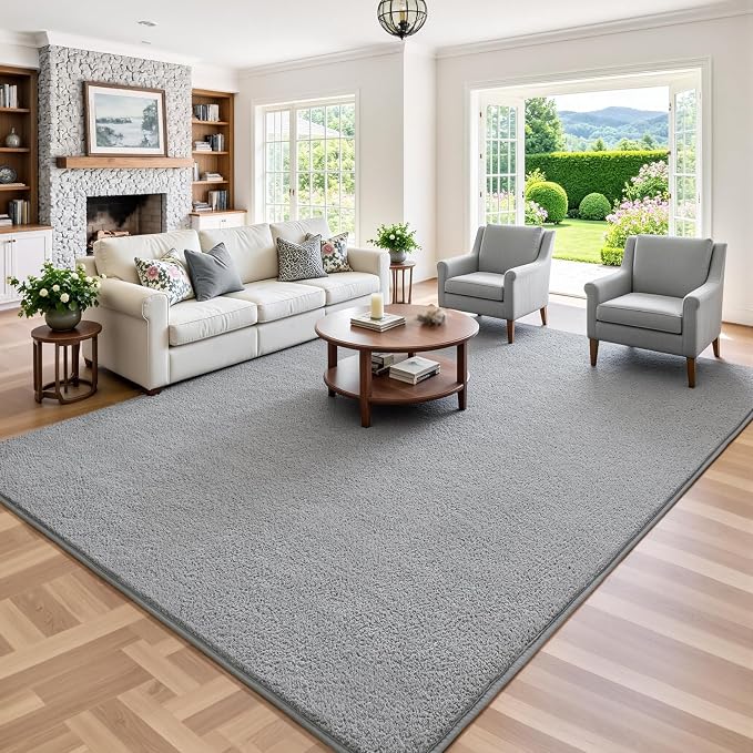 Keeko 4x6 Grey Area Rugs for Bedroom, Soft Modern Living Room Rug Indoor Non - Image 3