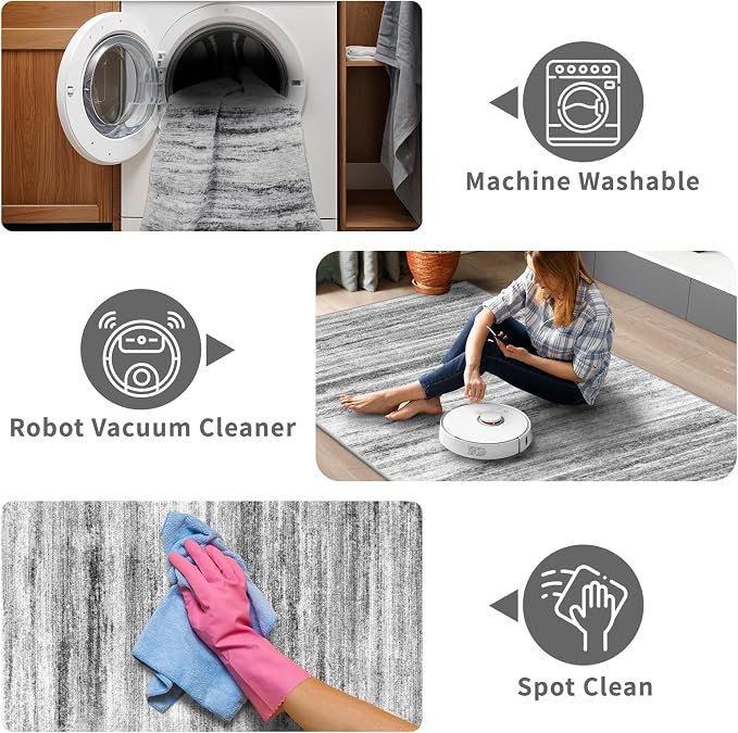5x7 Area Rug for Living Room: Non-Slip Washable Rugs for Dining Room Bedroom - Image 5