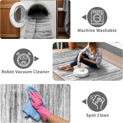 2x8 Washable Runner Rug for Family: Easy-to-Clean Runners for Hallway Entryway - Image 4