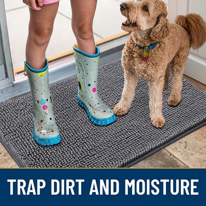 Smiry Dog Door Mat for Muddy Paws 47x17, Absorbent Dirt Trapper, Non-Slip - Image 3