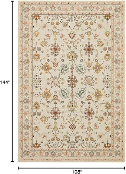 Rugxara Large 9X12 Rugs for Living Room Bedroom, Washable Rug, Vintage Boho - Image 2