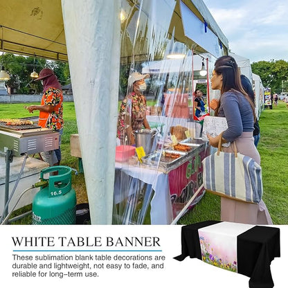 1 Pcs White Sublimation Table Runners Blanks 36 x 72 Inch Polyester White Table - Image 6