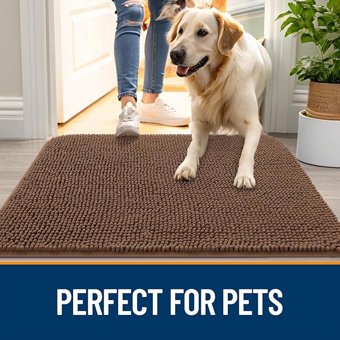 OLANLY Dog Door Mat for Muddy Paws 70x35, Absorbs Moisture and Dirt, Absorbent - Image 6