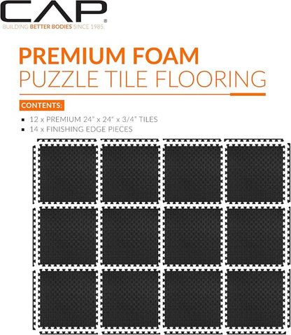 CAP Puzzle Exercise Mats | 3/4” Thick EVA Interlocking Foam Tiles - Image 2
