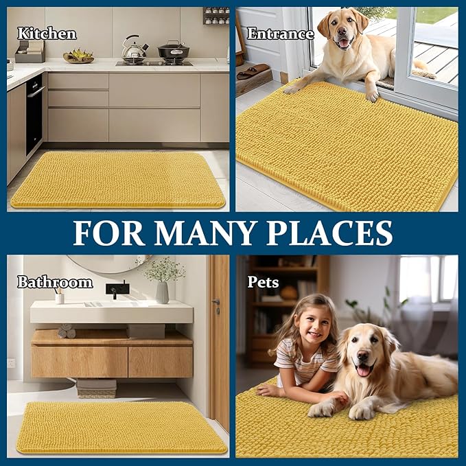OLANLY Dog Door Mat for Muddy Paws 47x20, Absorbs Moisture and Dirt, Absorbent - Image 8