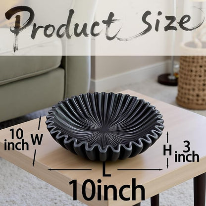 10" Large Decorative Bowl decor, Scalloped Bowls - Image 3
