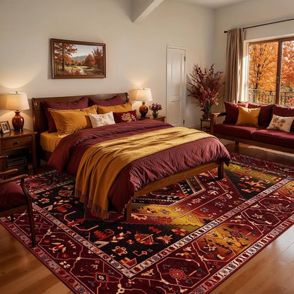 SERISSA Washable Rugs 8x10 Area Rugs, Large Non-Slip Boho Living Room Rug - Image 3