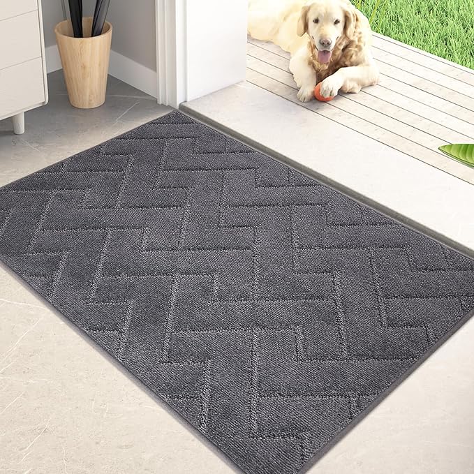 PURRUGS Dirt Trapping Door Mat 20" x 31.5", Non-Slip Machine Washable Entry Rug by PURRUGS