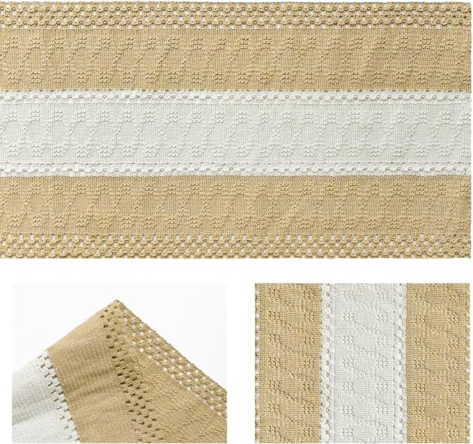 Artoid Mode Burlap Brown Farmhouse Woven Table Runner 12x120 Inch | Seasonal - Image 7