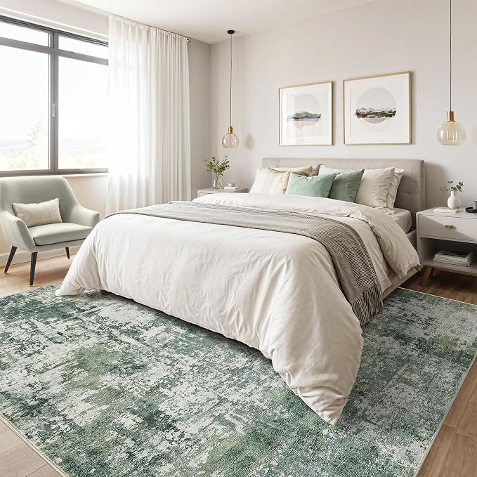 8x10 Area Rugs Living Room: Washable Large Abstract Soft Stain Resistant Indoor - Image 4