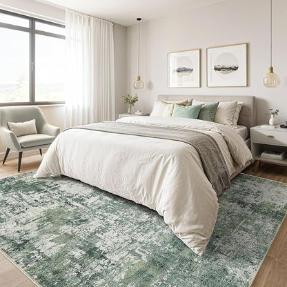 8x10 Area Rugs Living Room: Washable Large Abstract Soft Stain Resistant Indoor - Image 4