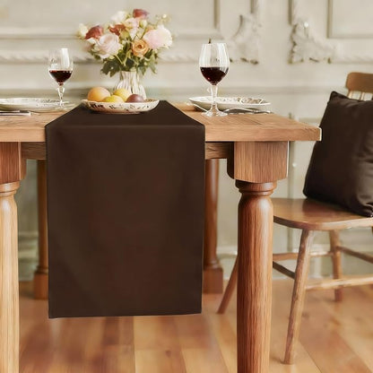 FOLINS&HOME Brown Waterproof Decorative Table Runner 90 Inches Long | 210GSM by FOLINSHOME