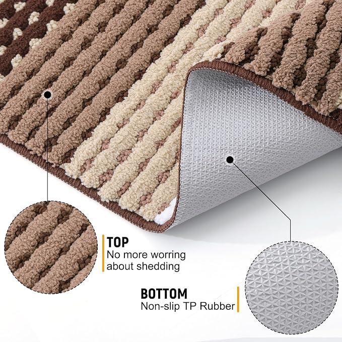 Kitinjoy Indoor Outdoor Door Mat, 40x32 Non-Slip Absorbent Dirt Trapper - Image 3