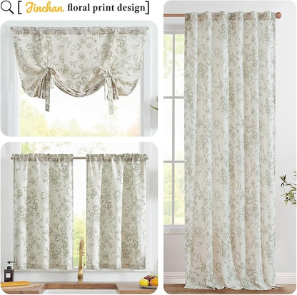jinchan Green Floral Linen Table Runner 13 x 72 Inch Rustic | Nature-inspired - Image 9
