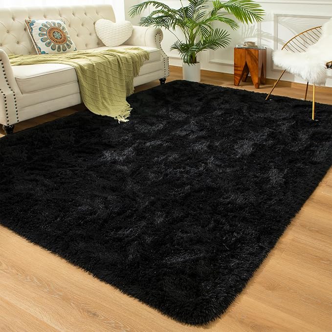 Andecor Soft Fluffy Bedroom Rugs, 6 x 9 Feet Indoor Shaggy Plush Area Rug by Andecor