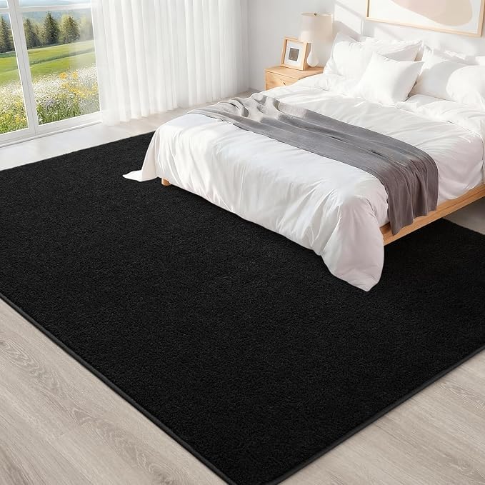 6x9 Feet Black Area Rugs for Bedroom, Indoor Washable Memory Foam Rug for - Image 6