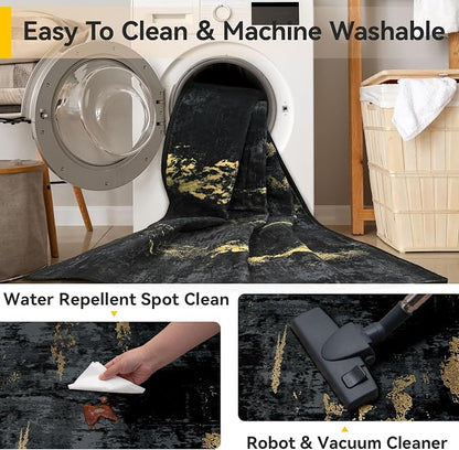 RELEANY Washable Area Rugs 2x9 Non-Slip Modern Abstract Soft - Image 6