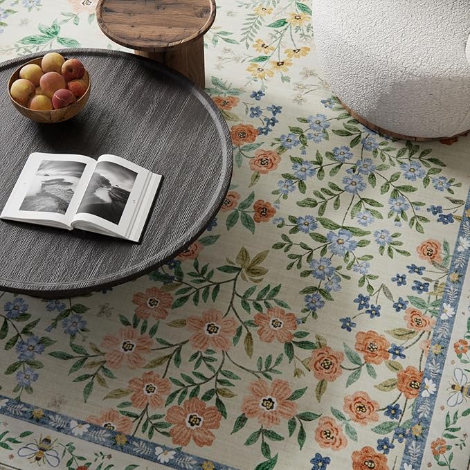 Machine Washable Rugs for Living Room: 6x9 Area Rugs for Bedroom Vintage Stain - Image 3