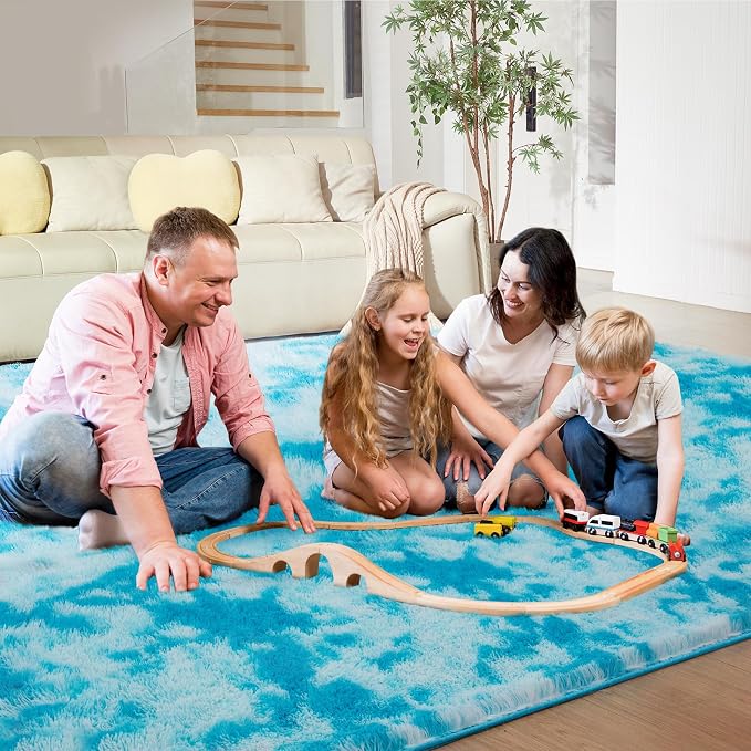 Ultra Soft Rug for Living Room, 4X6 Fluffy Shag Area Rug for Bedroom, Modern - Image 5