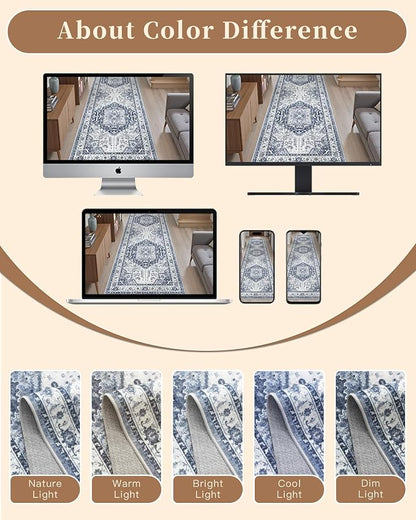 Madane Washable Area Rug 2x3, Small Entryway Rug Non-Slip Vintage Door Mat - Image 9