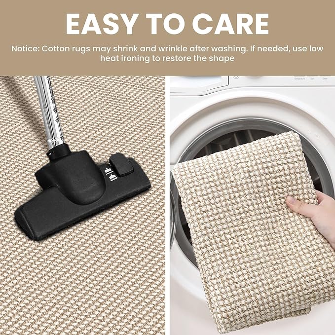 IOHOUZE Washable Area Rug 3x5 Non Slip Rubber Backed Woven Rugs - Image 4