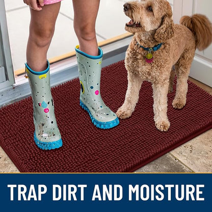 Smiry Dog Door Mat for Muddy Paws 30x20, Absorbent Dirt Trapper, Non-Slip - Image 3
