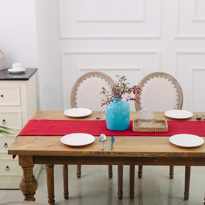 Soft Caddice Faux Linen 2 Side Table Runner, eco-Friendly Fabric Handcrafted - Image 4