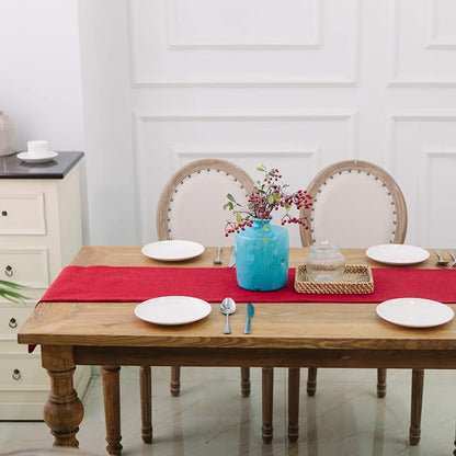 Soft Caddice Faux Linen 2 Side Table Runner, eco-Friendly Fabric Handcrafted - Image 4