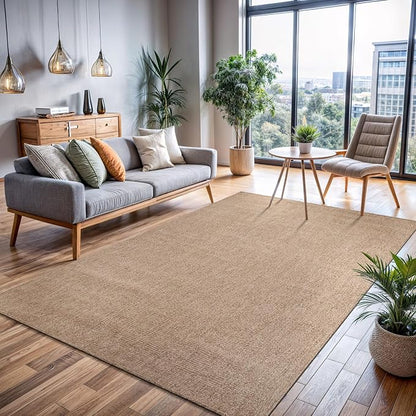 CAMILSON Easy Jute Rug 8x10, Indoor Outdoor Natural Color Fiber Area Rugs - Image 8