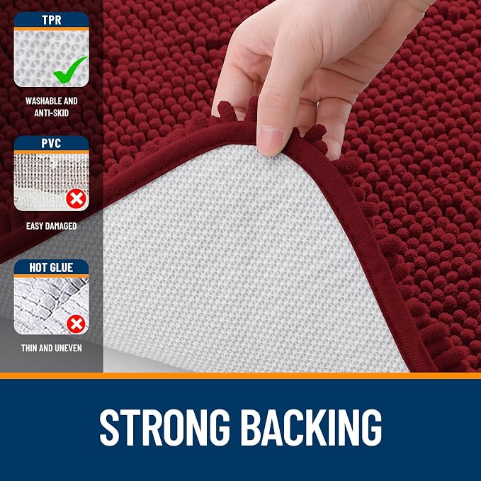 OLANLY Large Bathroom Rugs 40x24, Extra Soft Absorbent Chenille Bath Rugs - Image 5