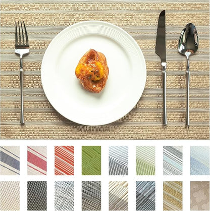 Placemats Set of 8 Vinyl/Plastic Woven Place Mats by Unknown