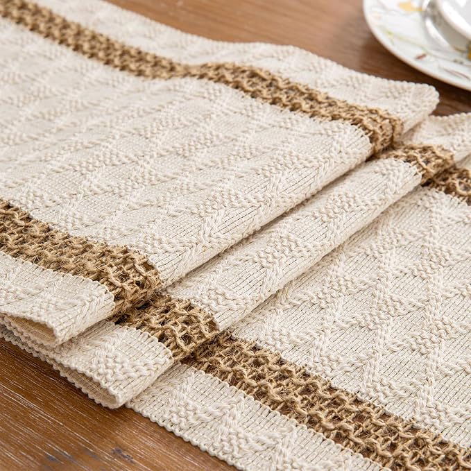 Boho Table Runner for Fall Thanksgiving Home Decor 12 x 72 Inches | Pottery by Niviy