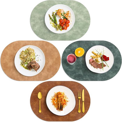 ADRIMER Placemats, Heat Resistant Oval Placemats Set of 4 Washable 12 x 17 Inch by Adrimersdreamistobeanindispensablecompanioninyourlife