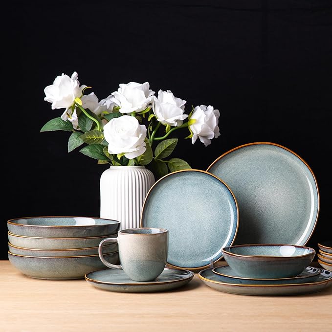 AmorArc 8.5’’ Ceramic Pasta Bowls Set of 4, 36oz Large Stoneware Bowls Set | - Image 8